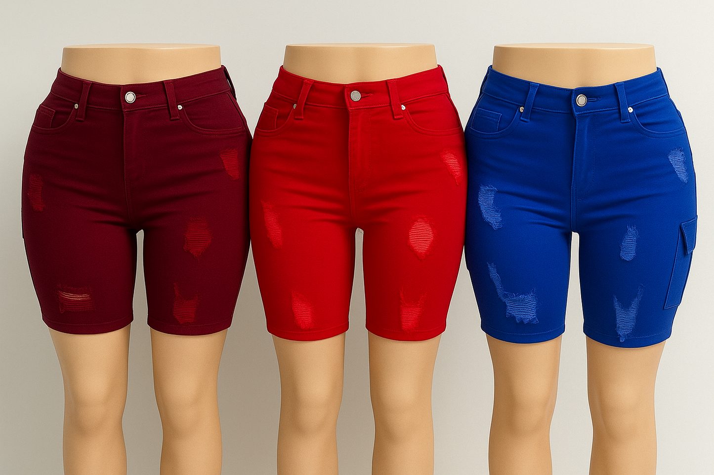 ColorPop Distress Shorts – Trio Set